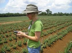 Leslie Sherman in a field